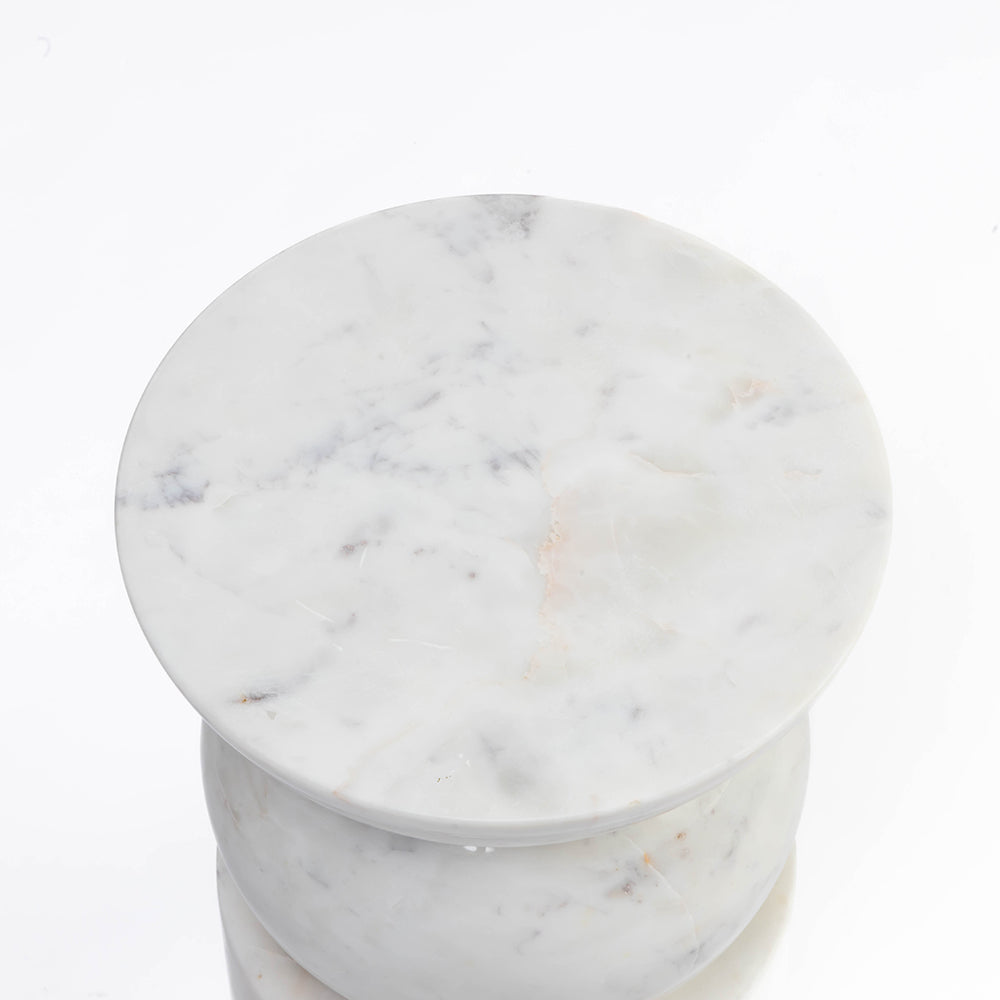 Booke White Purple Marble Accent Table