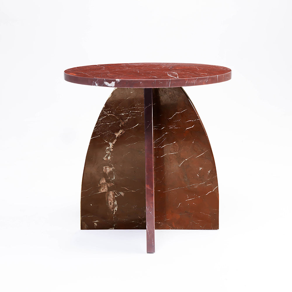 Summa Red Marble Accent Table