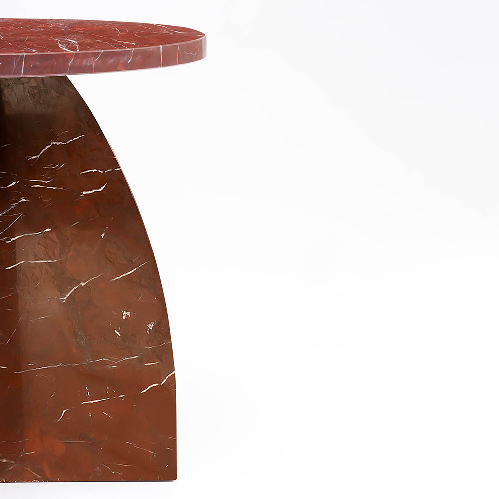 Summa Red Marble Accent Table
