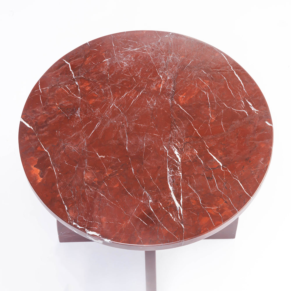 Summa Red Marble Accent Table