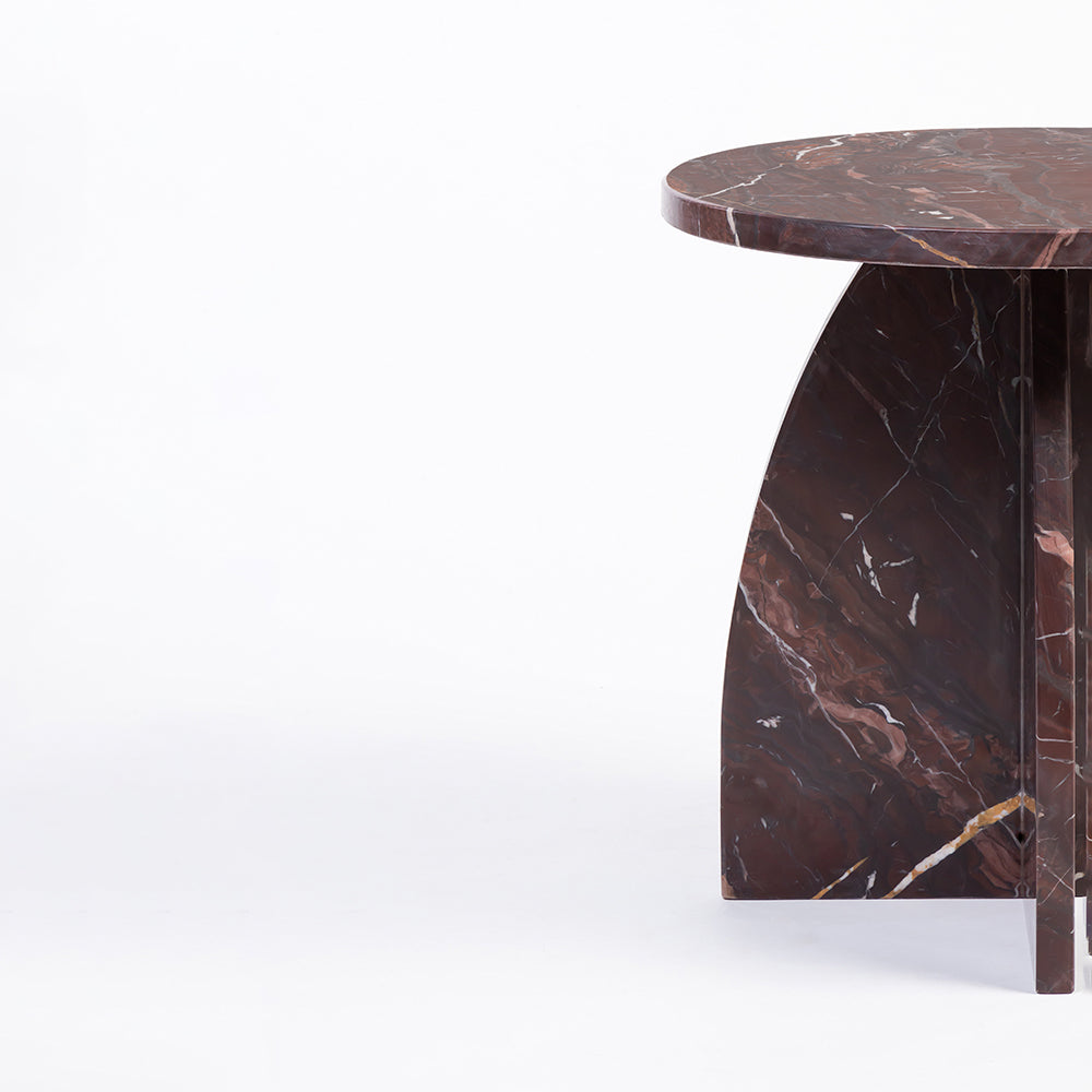 Summa Red Marble Accent Table