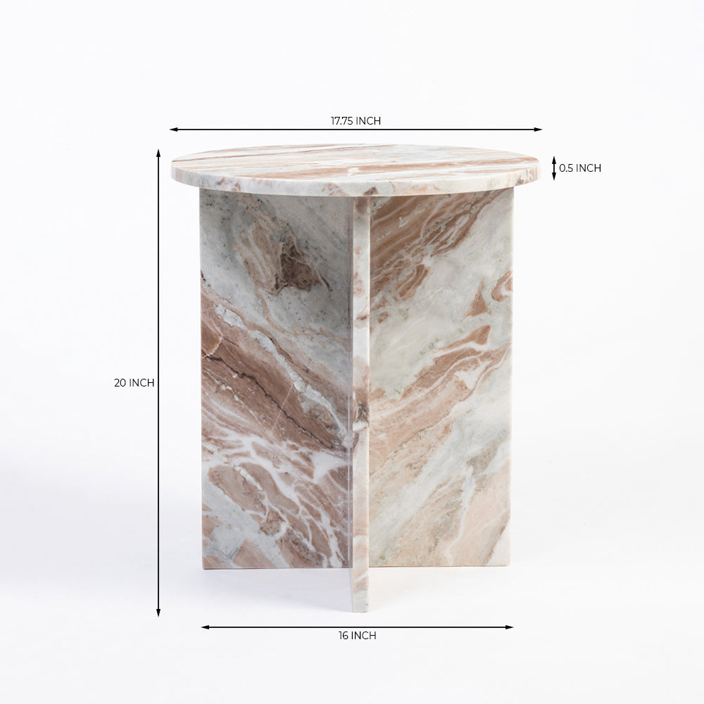 Roscoe Butterscotch Marble Accent Table