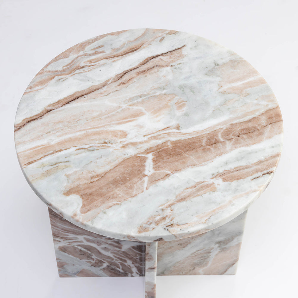 Roscoe Butterscotch Marble Accent Table