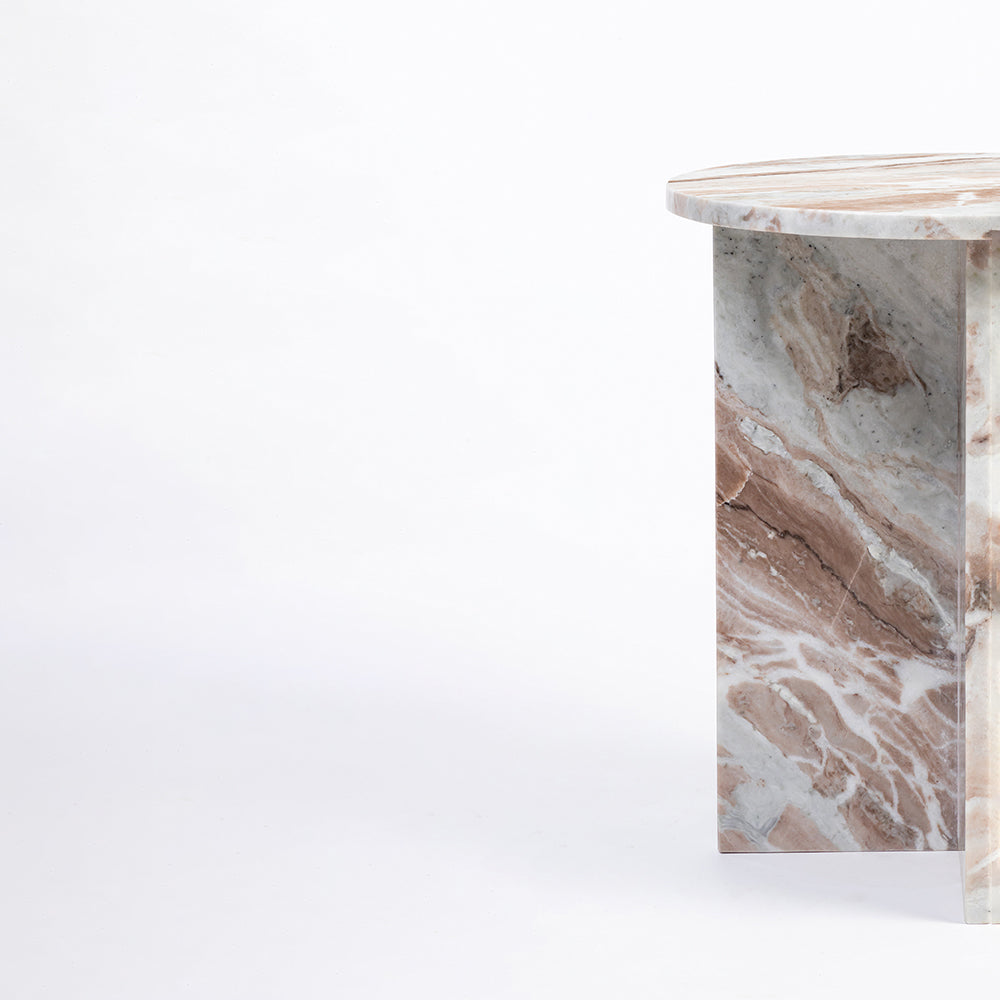Roscoe Butterscotch Marble Accent Table