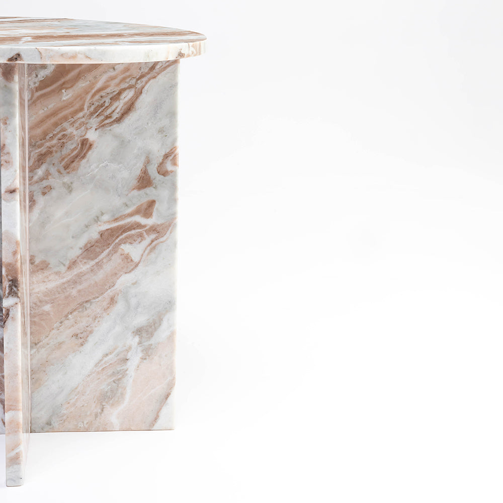 Roscoe Butterscotch Marble Accent Table
