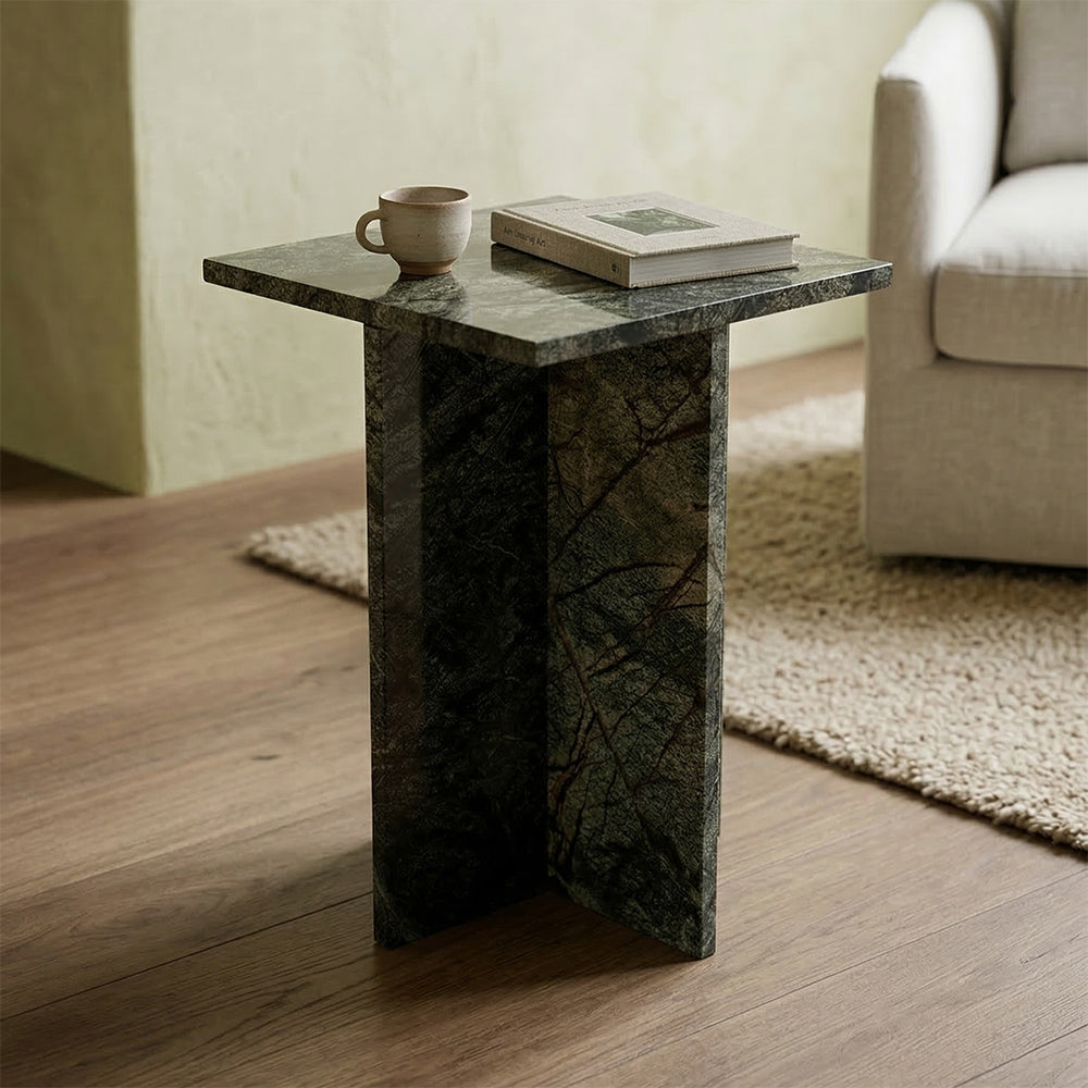 Issa Butterscotch Marble Accent Table