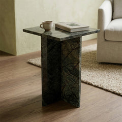 Issa Butterscotch Marble Accent Table