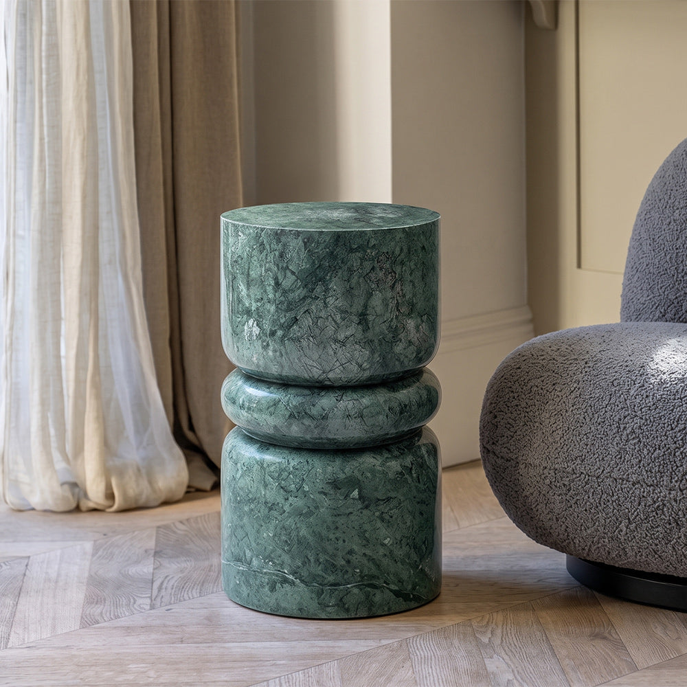 Troye Green Marble Accent Table