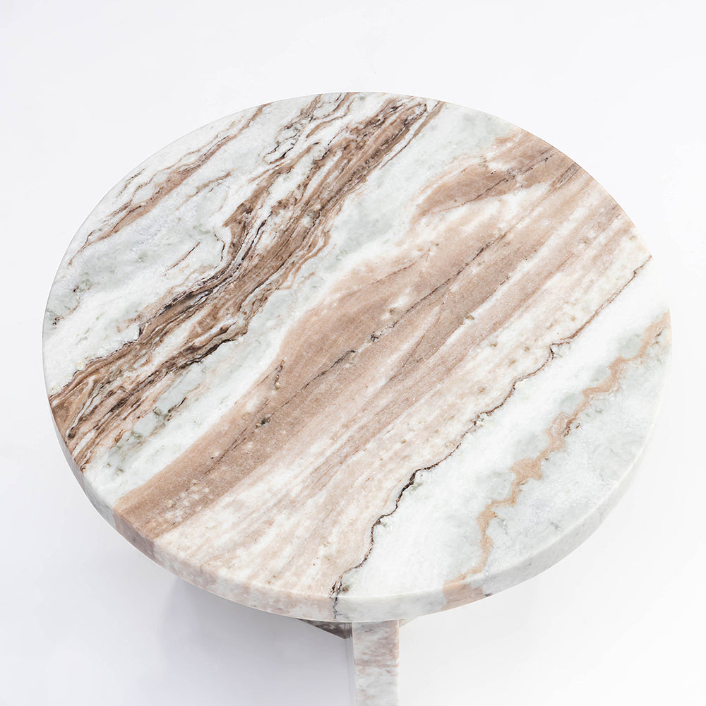 Rea Butterscotch Marble Accent Table