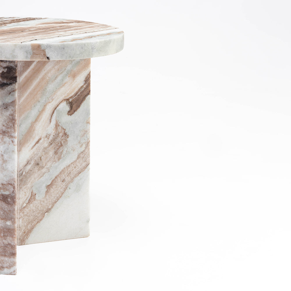 Rea Butterscotch Marble Accent Table