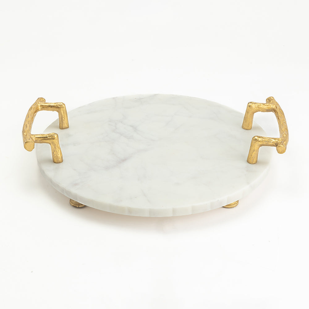 Marble Sylvan Handcrafted Aluminium Tray