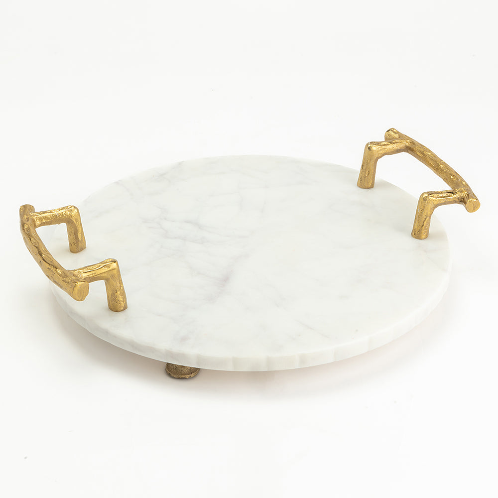 Marble Sylvan Handcrafted Aluminium Tray