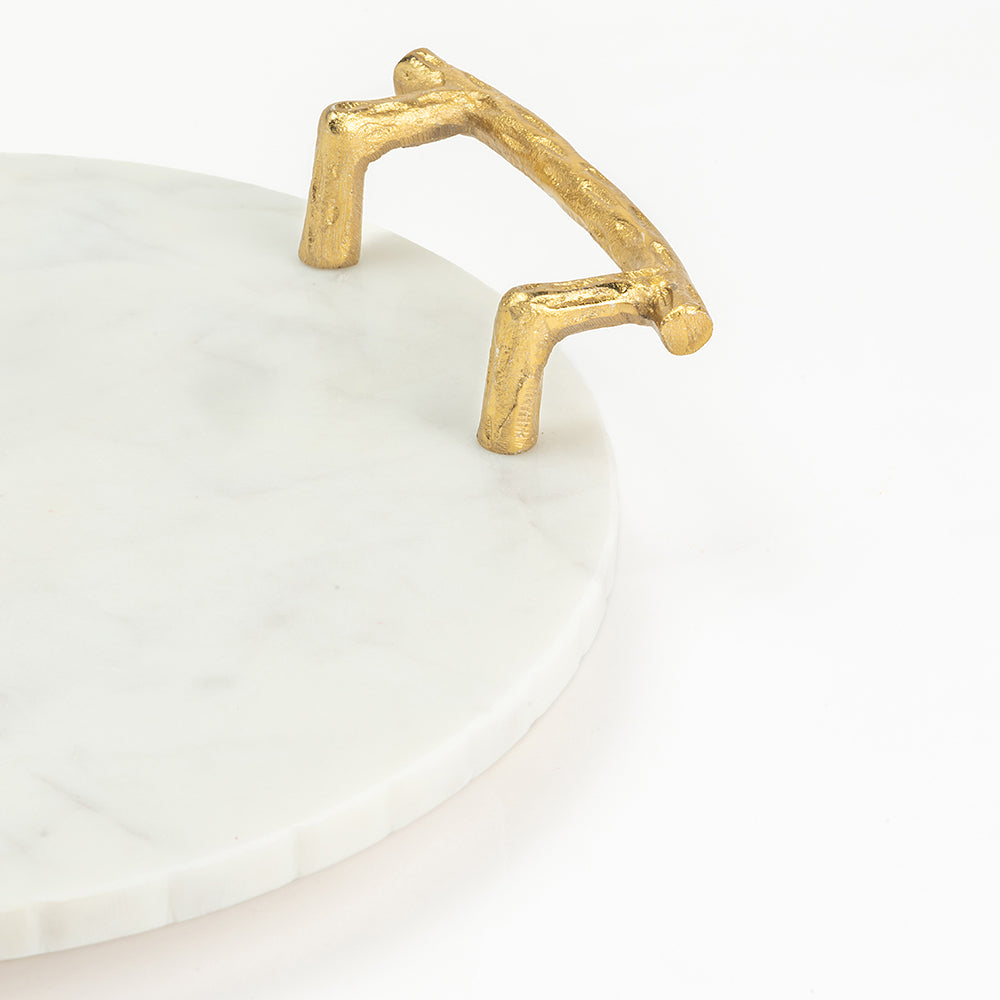 Marble Sylvan Handcrafted Aluminium Tray