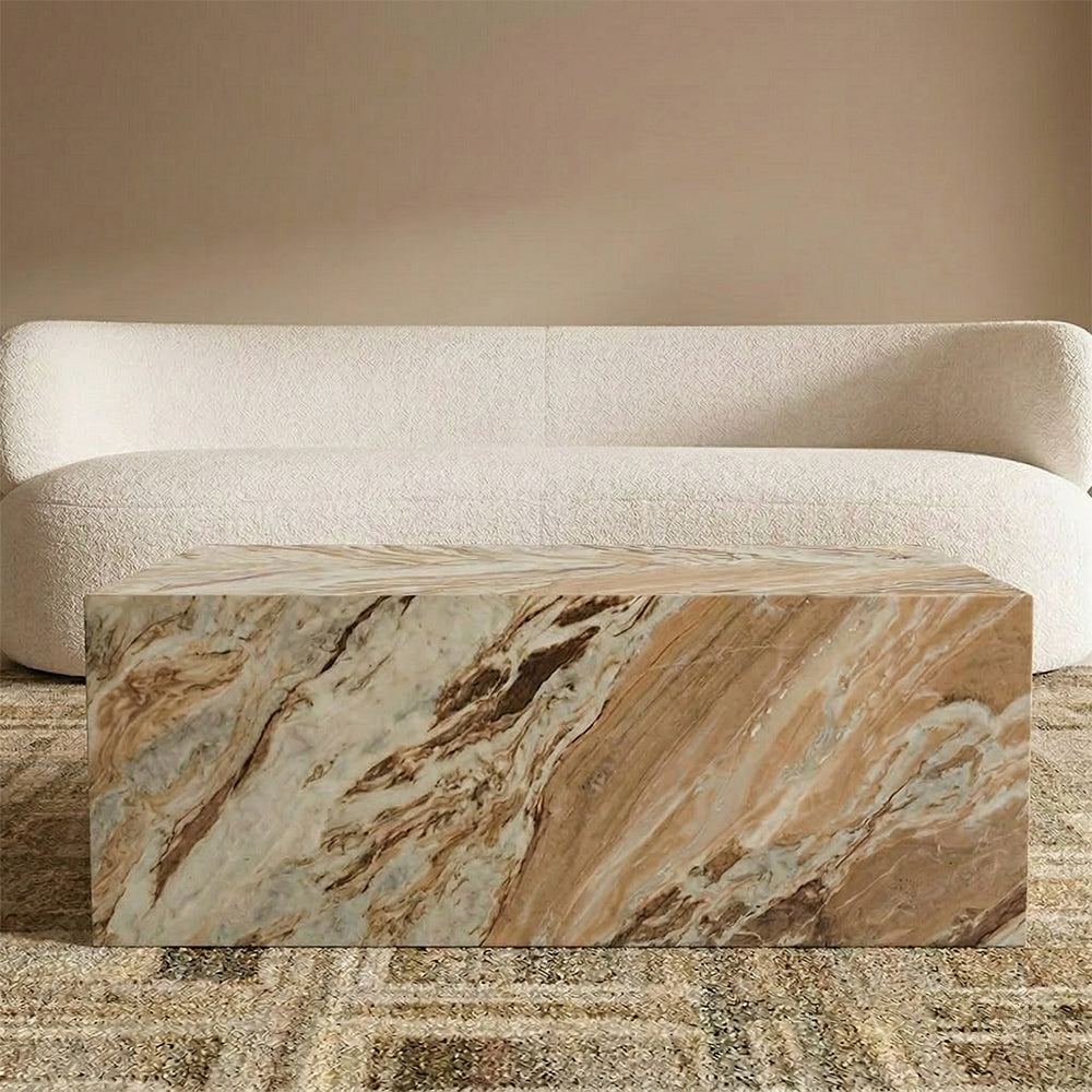 Butterscotch Indian Marble Rectangular Coffee Table - Large