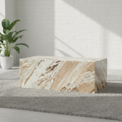 Aurora Butterscotch Marble Coffee Table