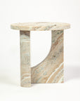 Crescent Vein Marble Accent Table