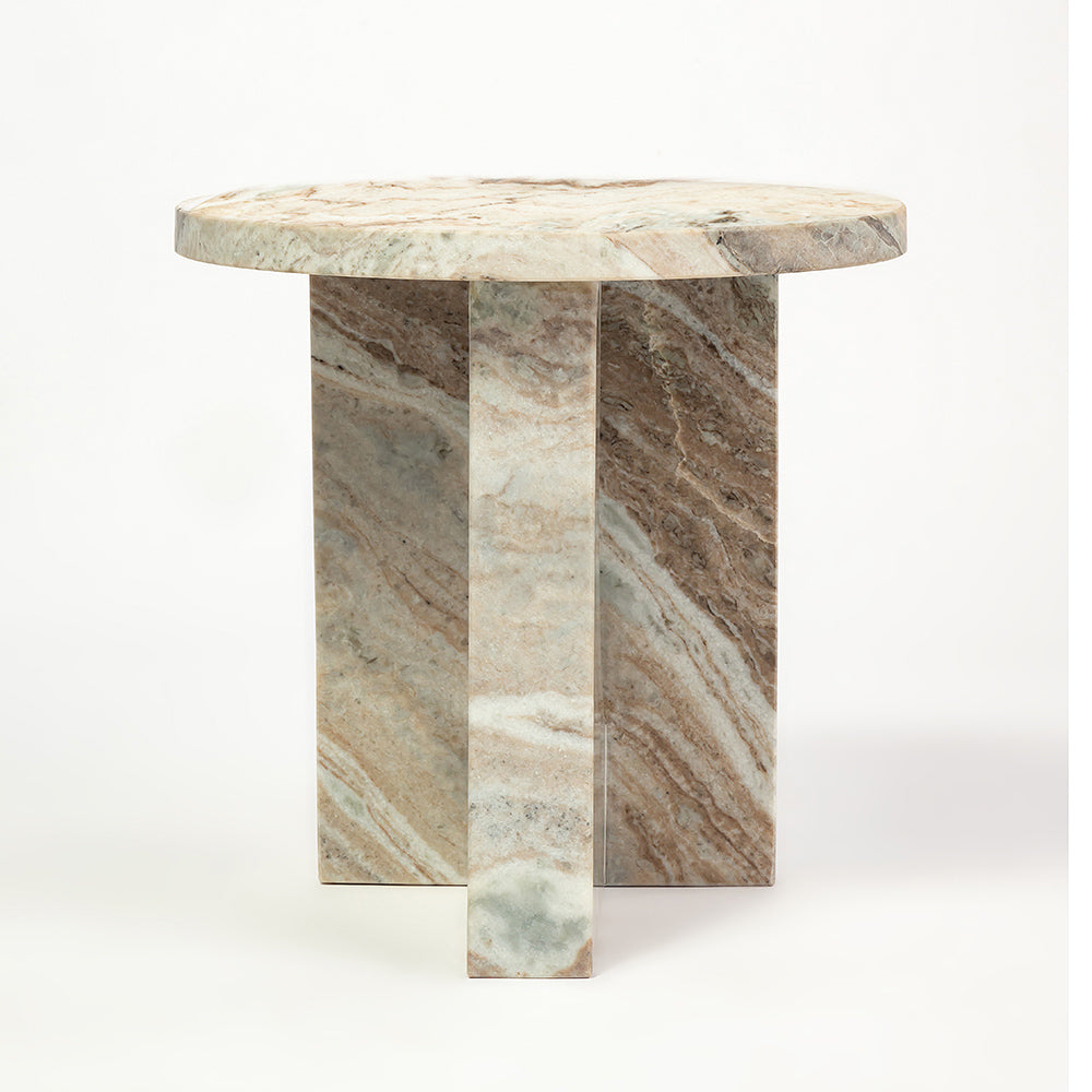 Crescent Vein Marble Accent Table