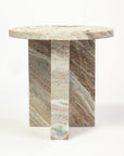 Crescent Vein Marble Accent Table