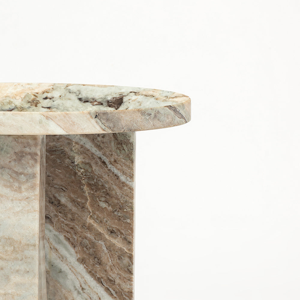 Crescent Vein Marble Accent Table