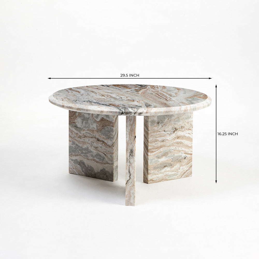 Miggo Sawar Marble Round Coffee Table - Large