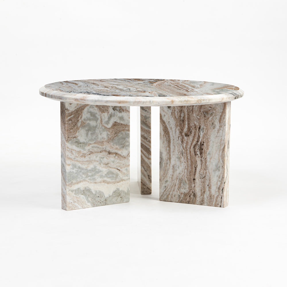 Miggo Sawar Marble Round Coffee Table Set of 2