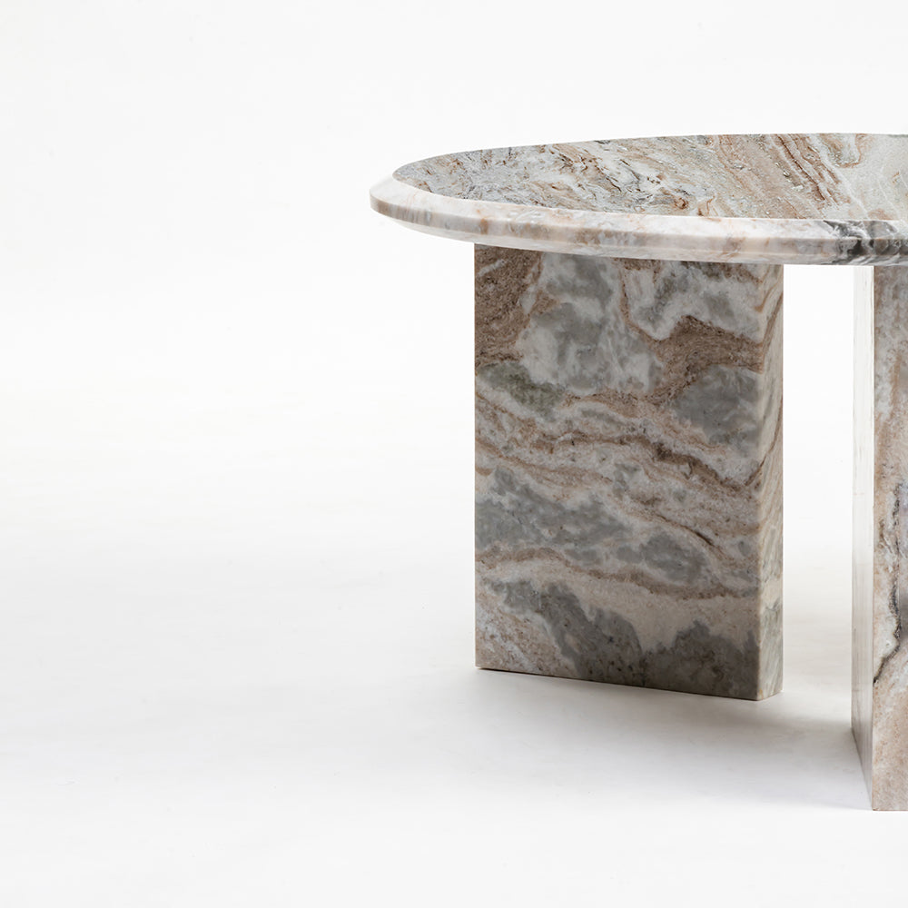 Miggo Sawar Marble Round Coffee Table Set of 2