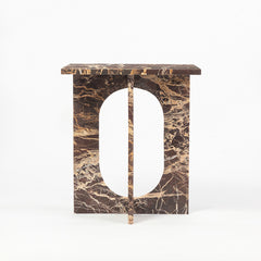 Red Marble Osure Accent Table