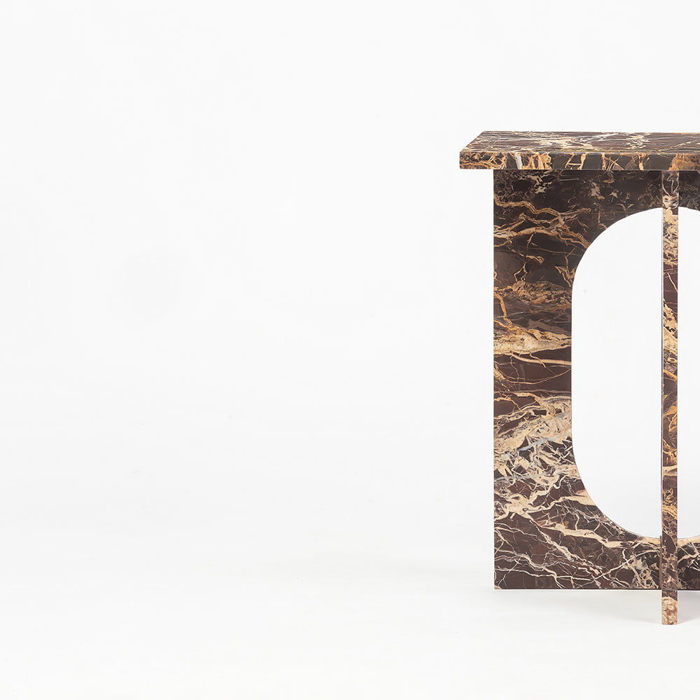 Red Marble Osure Accent Table
