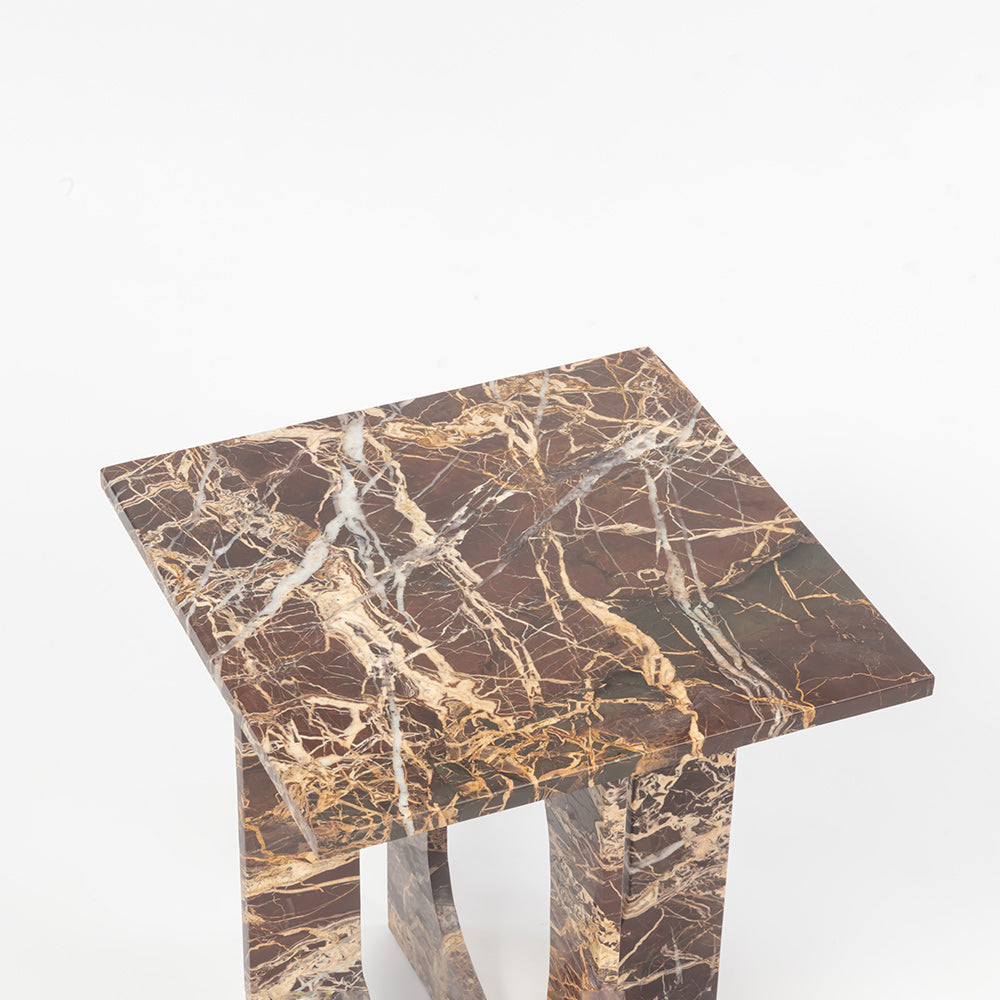 Red Marble Osure Accent Table