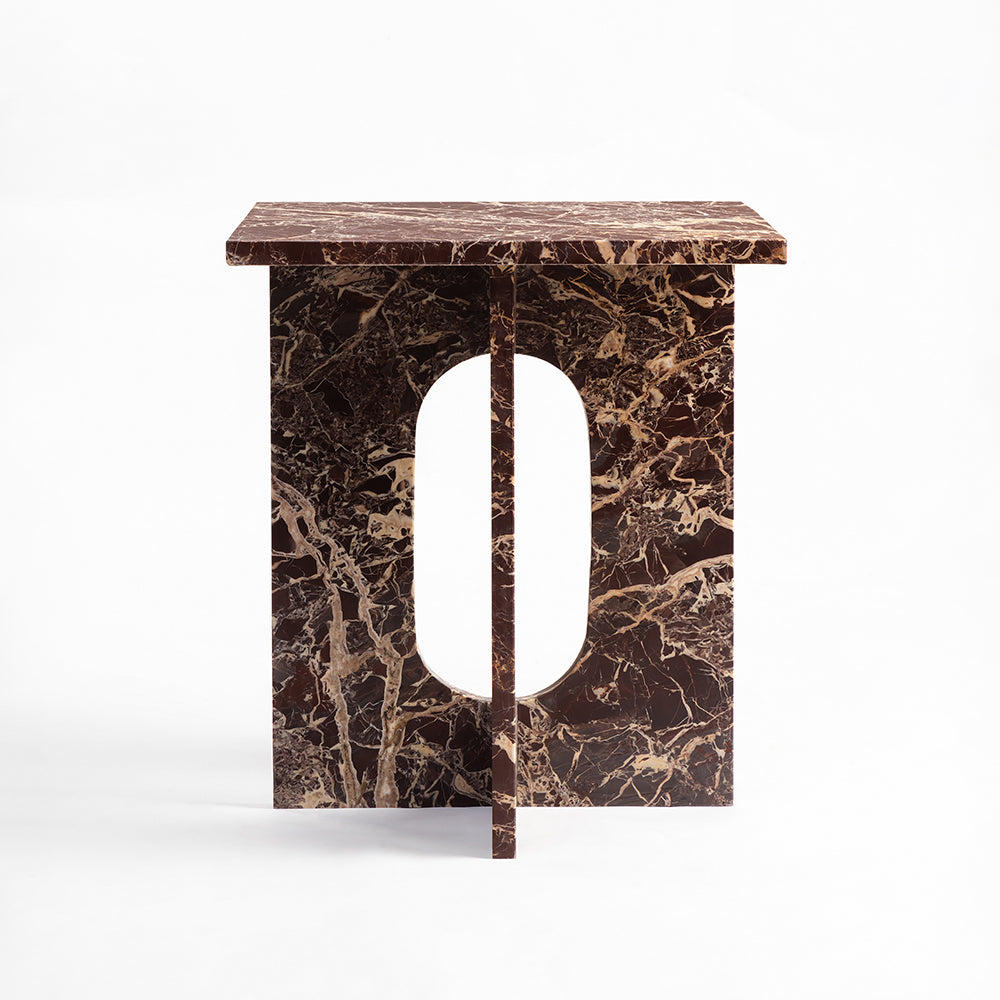Red Marble Osure Accent Table