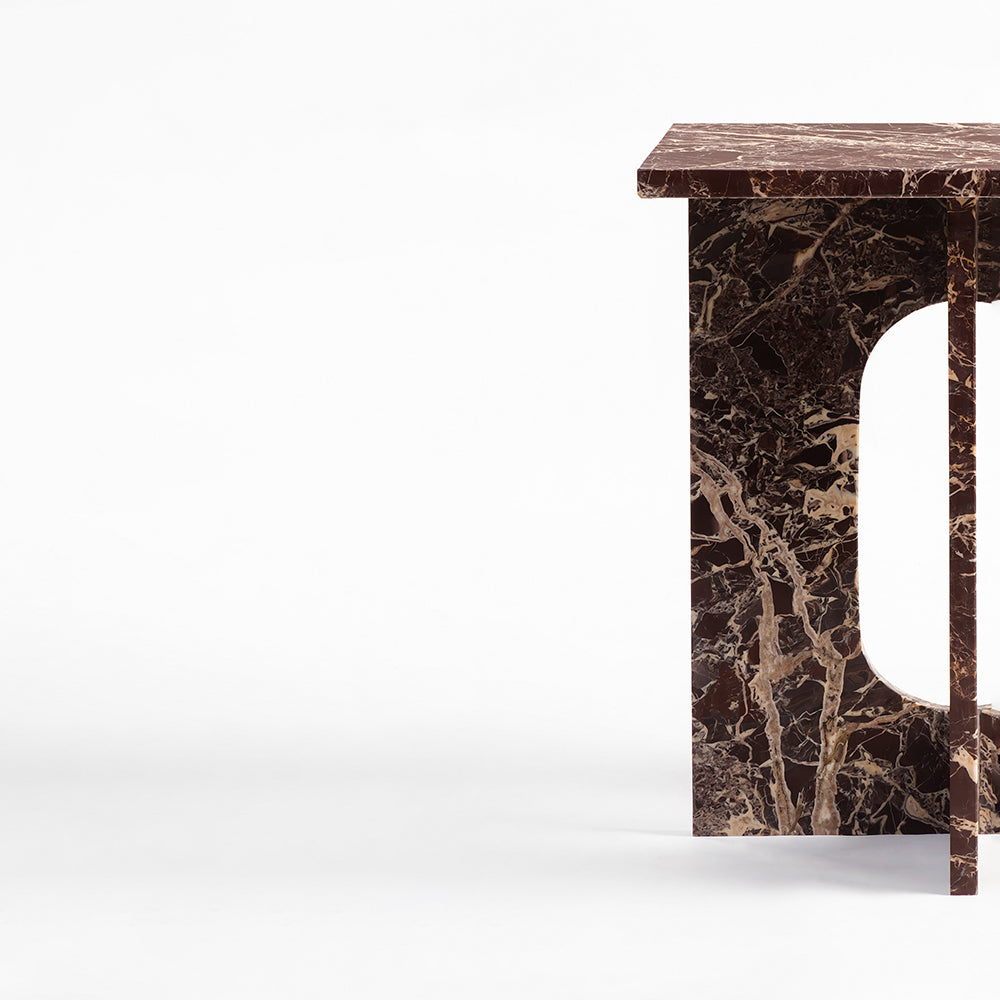 Red Marble Osure Accent Table