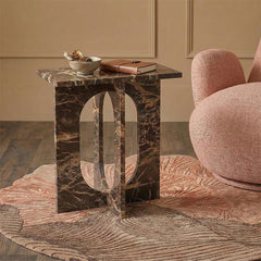 Red Marble Osure Accent Table