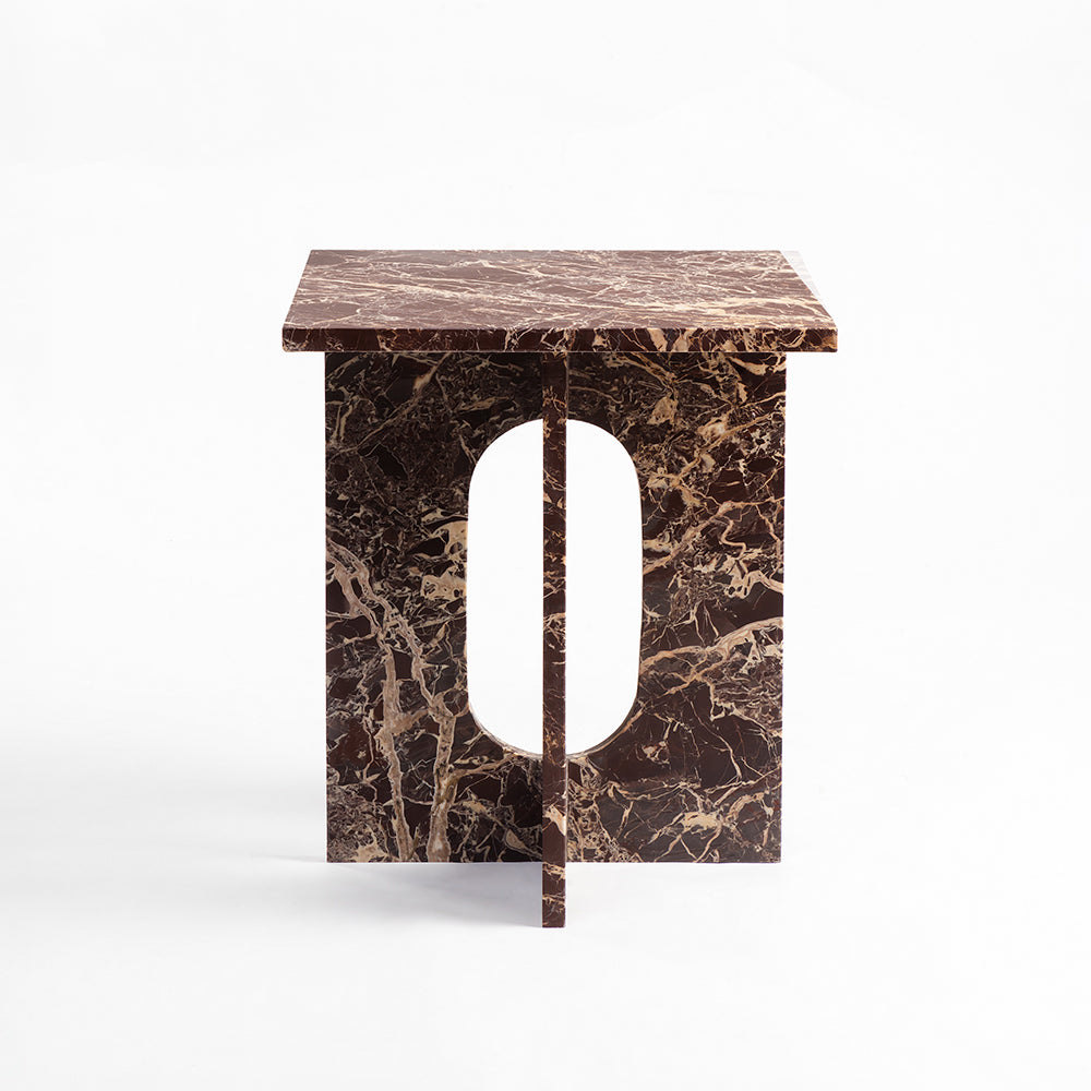 Red Marble Osure Accent Table