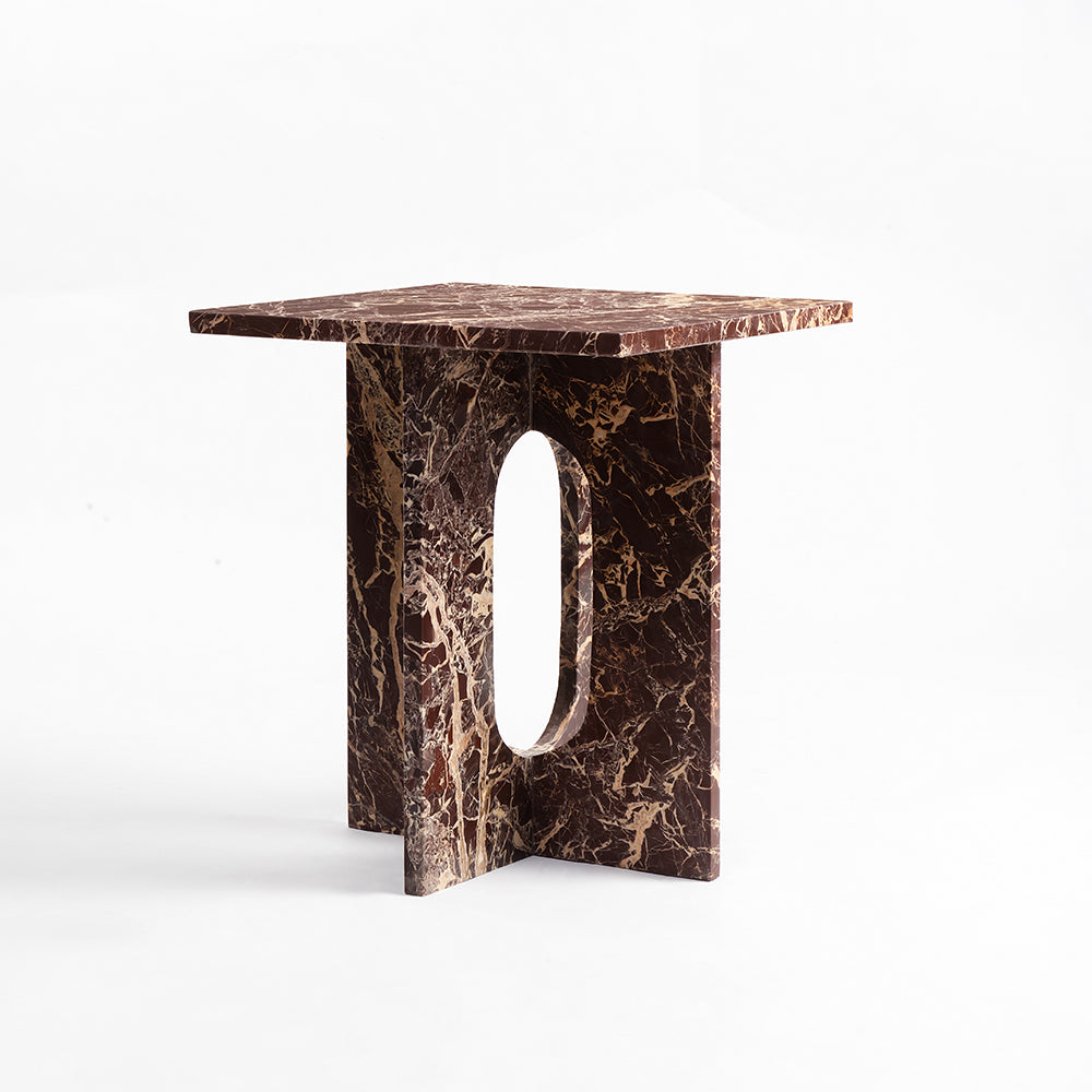 Red Marble Osure Accent Table
