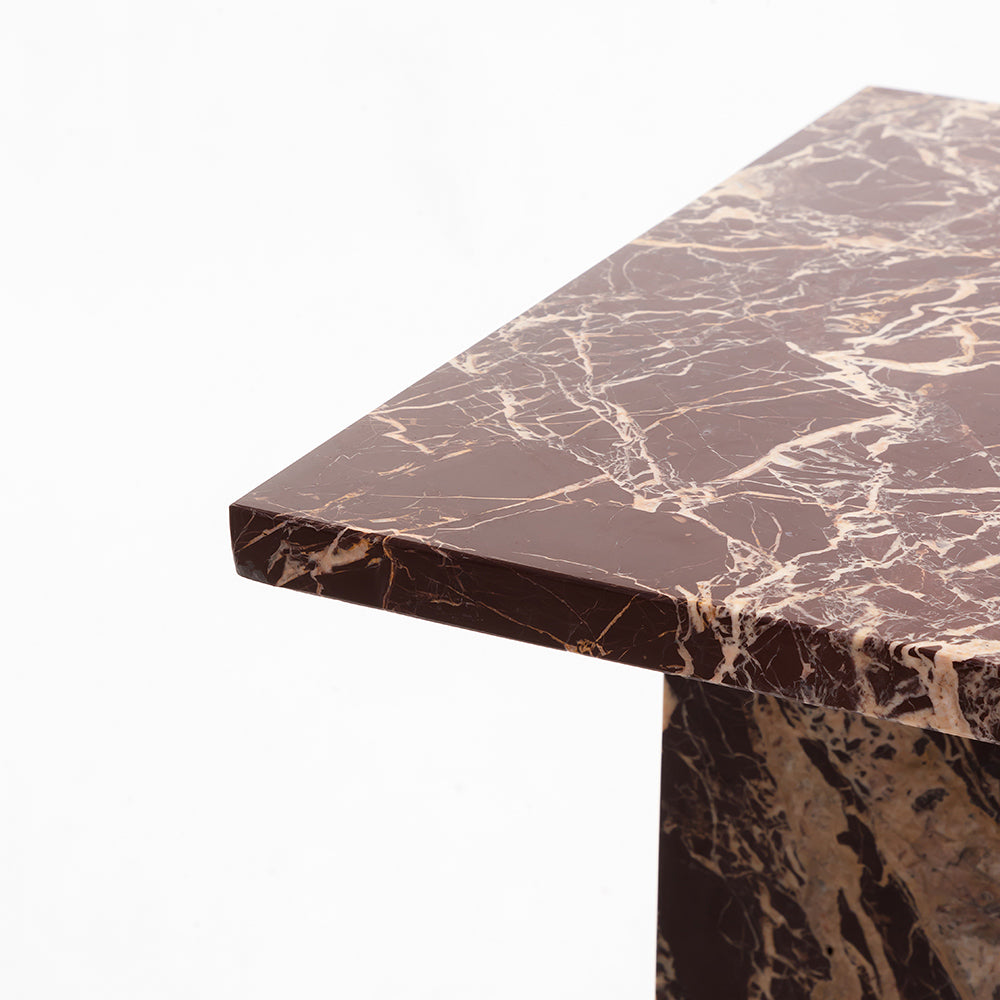 Red Marble Osure Accent Table