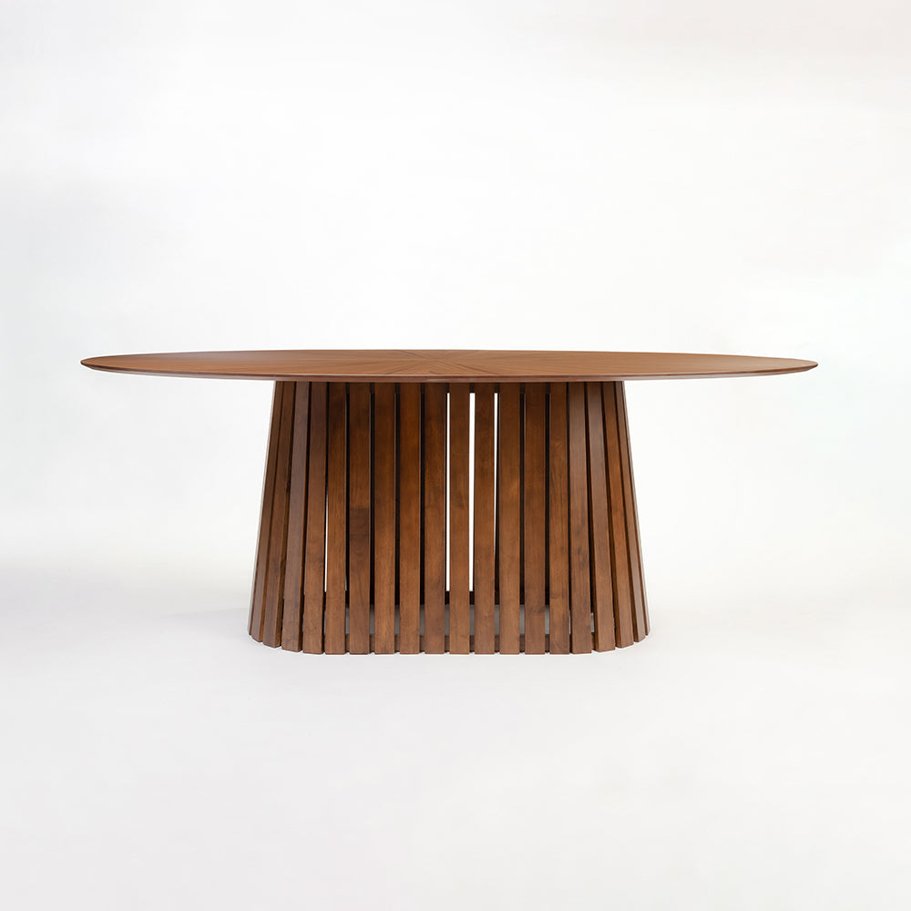 Helter MDF Walnut 6 Seater Dining Table