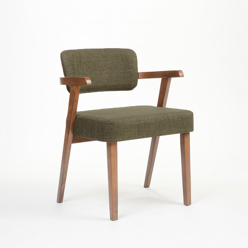 Boucle Medio Dining Chair with Parawood