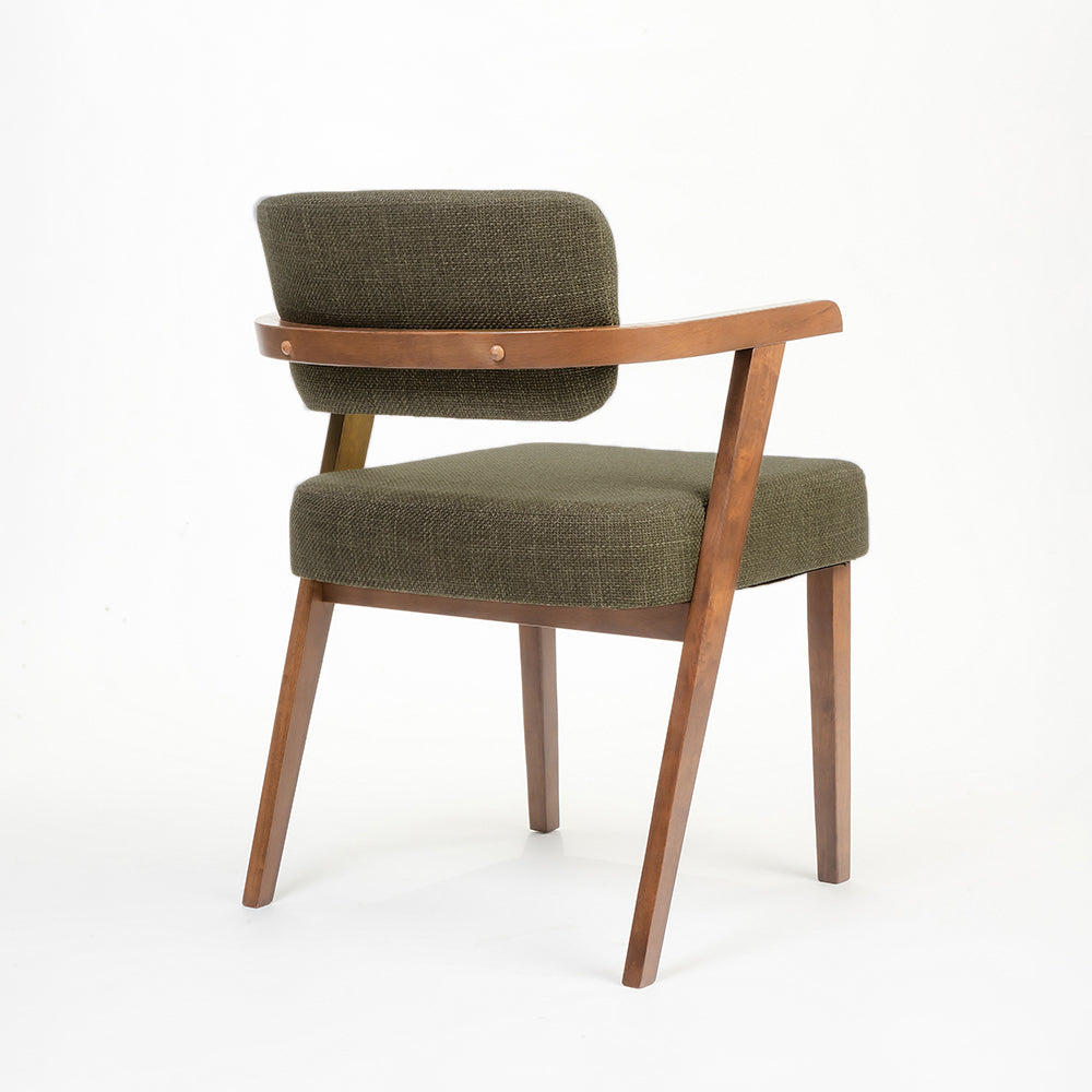 Boucle Medio Dining Chair with Parawood