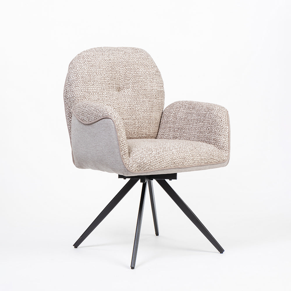 Boucle Scoot Dining Chair with Metal