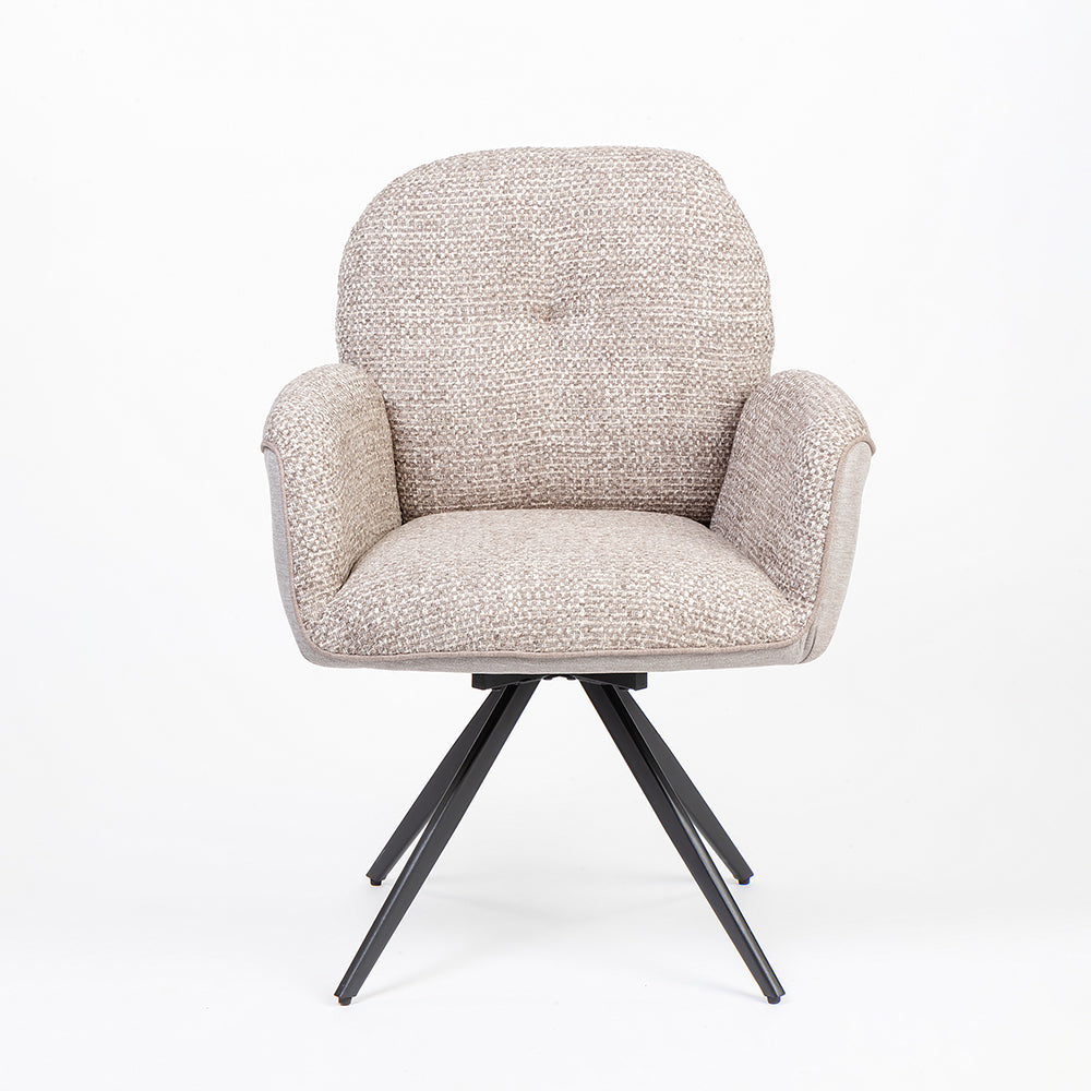 Boucle Scoot Dining Chair with Metal