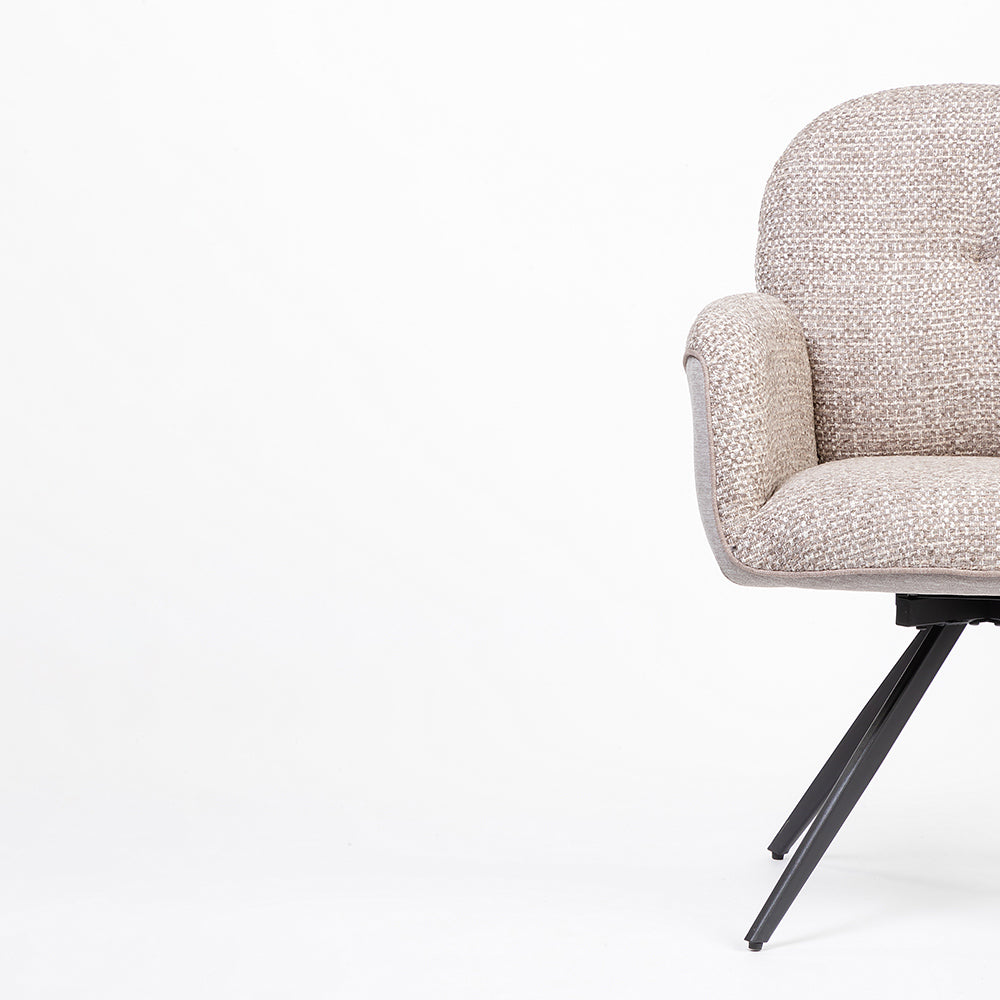 Boucle Scoot Dining Chair with Metal