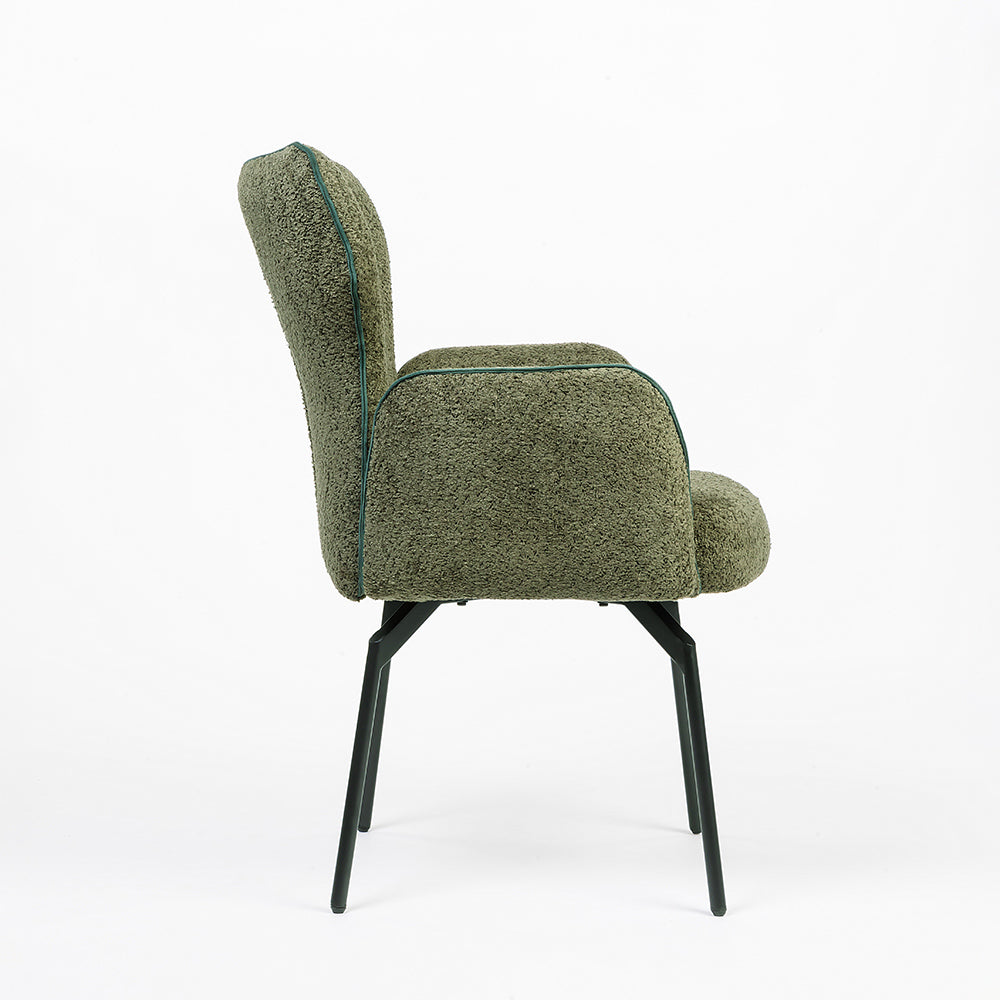 Boucle Aveno Dining Chair with Metal