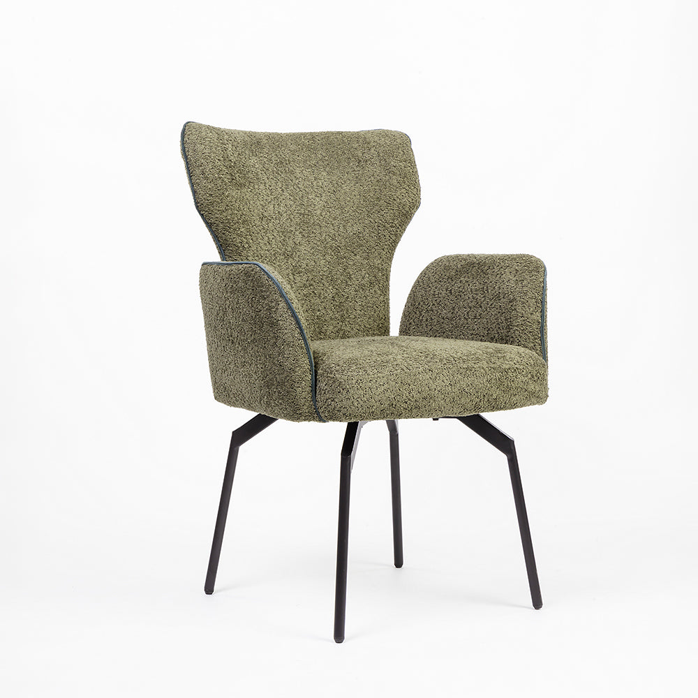 Boucle Aveno Dining Chair with Metal