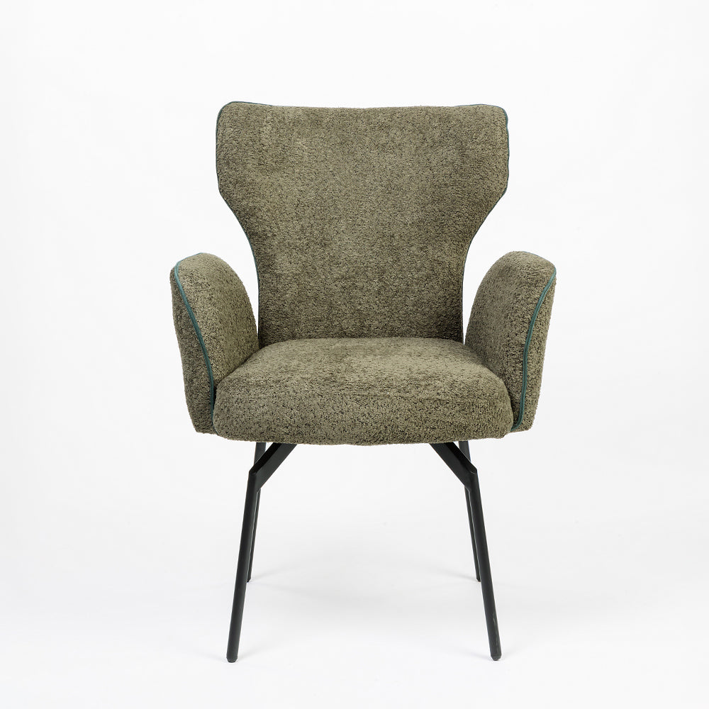 Boucle Aveno Dining Chair with Metal