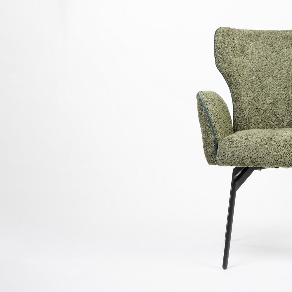 Boucle Aveno Dining Chair with Metal