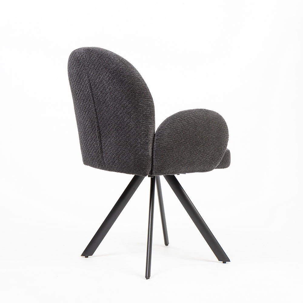 Boucle Hoir Dining Chair with Metal