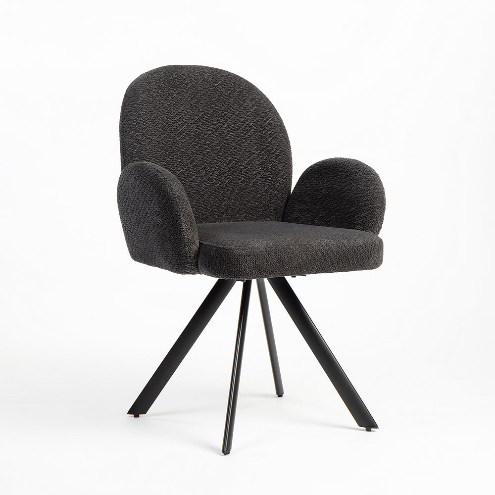 Boucle Hoir Dining Chair with Metal