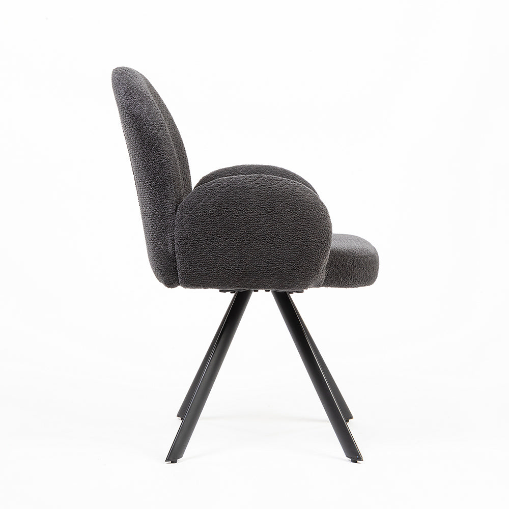 Boucle Hoir Dining Chair with Metal