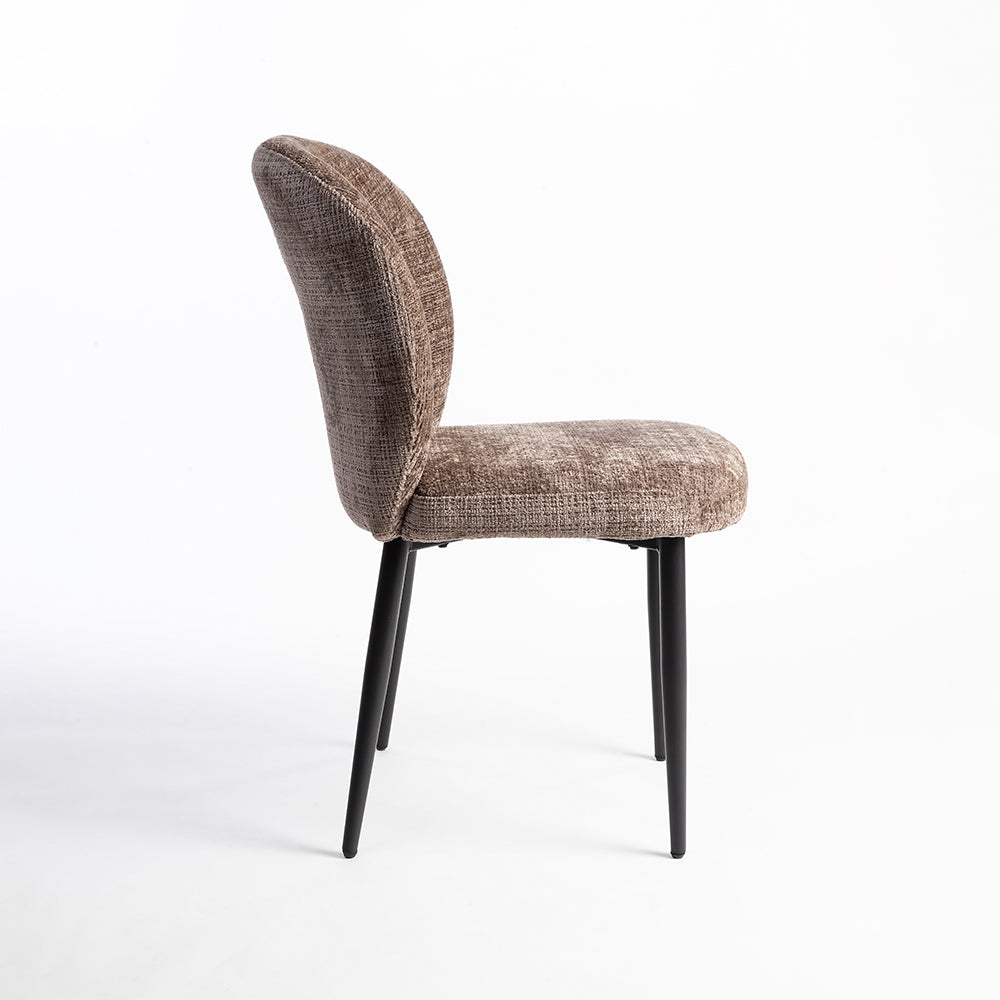 Velvet Lack Dining Chair with Metal