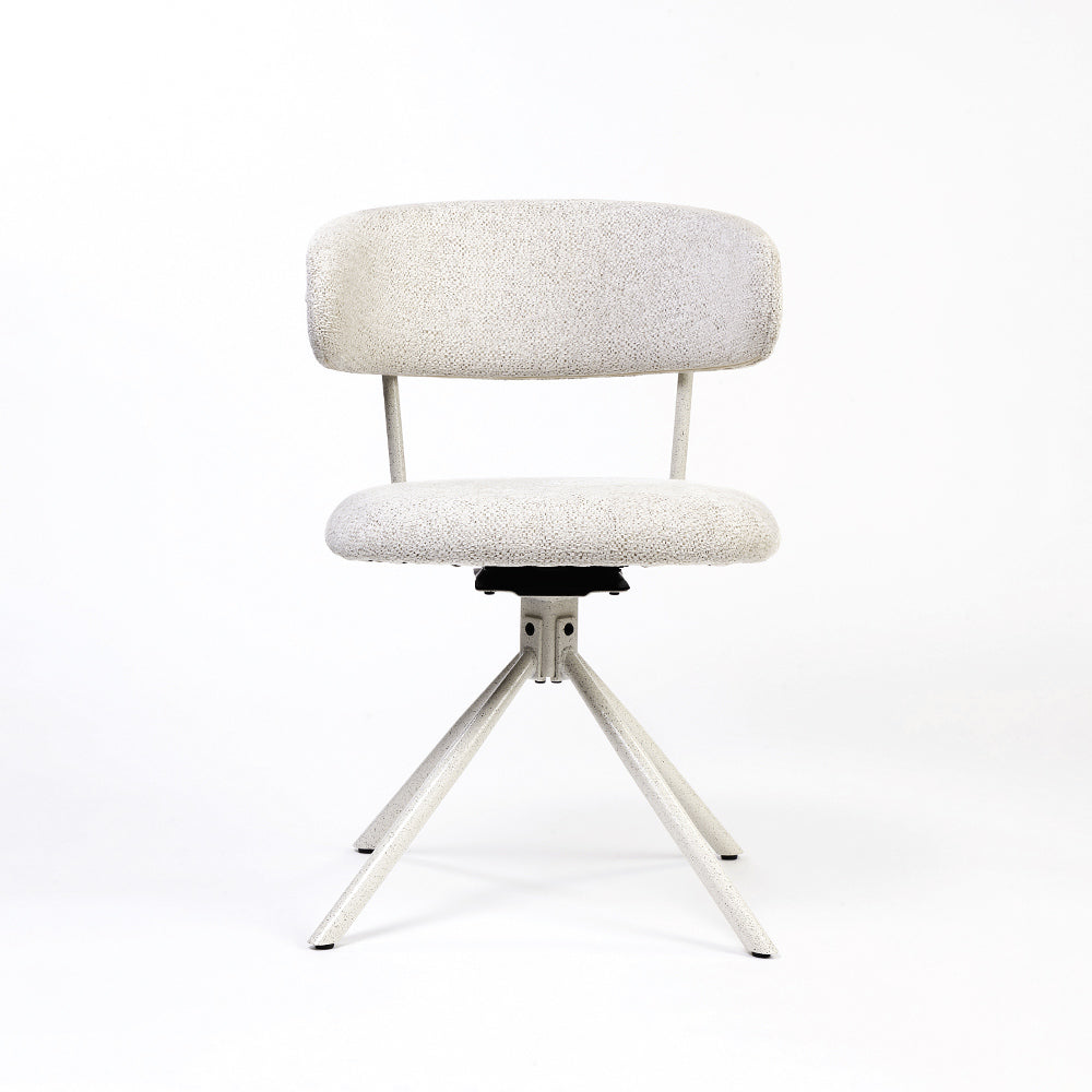 Boucle Aiko Dining Chair with Metal- Swivel